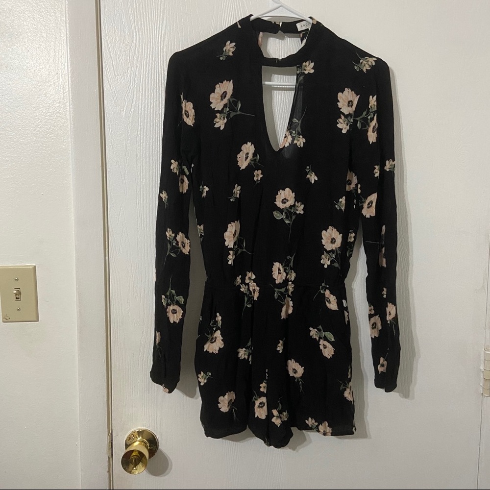 Socialite Black Floral Romper